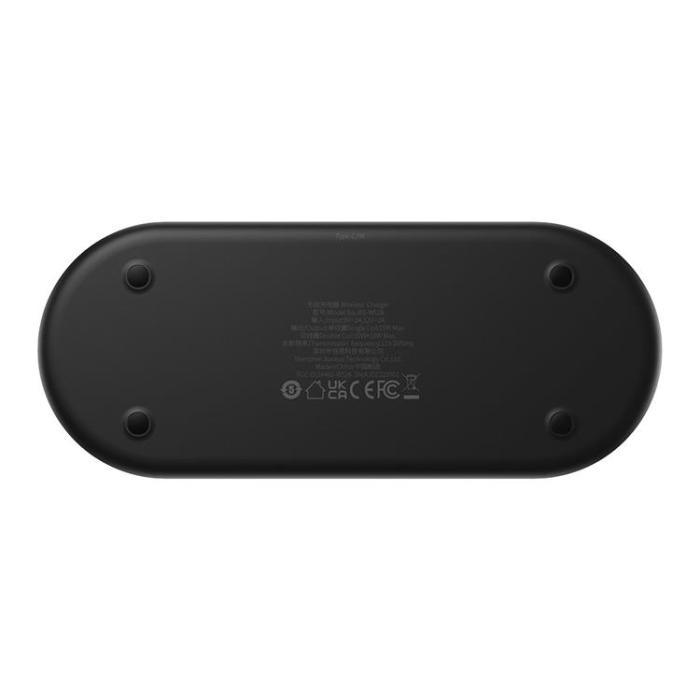 BASEUS - Baseus 2-in-1 Trådlös Laddare Digital LED Display 20W - Svart