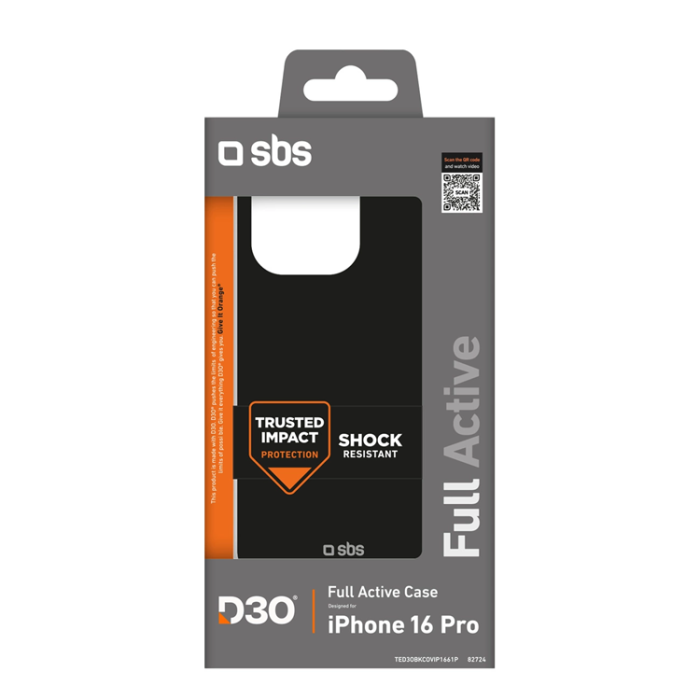 SBS - SBS iPhone 16 Pro Mobilskal Full Active D3O - Svart