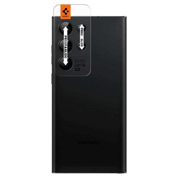 T-Max - Spigen kameraskydd 2-PACK GALAXY S23 ULTRA svart