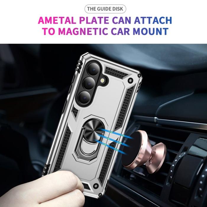 OEM - Mobilskal för Samsung Galaxy S26 Plus PC + TPU med Kickstand - Silver