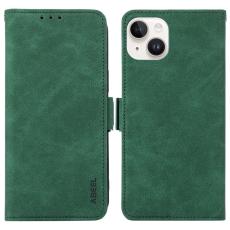 ABEEL - ABEEL iPhone 14 Pl&aring;nboksfodral Konstl&auml;der St&ouml;tskydd Med Magnetst&auml;ngning - Gr&ouml;n