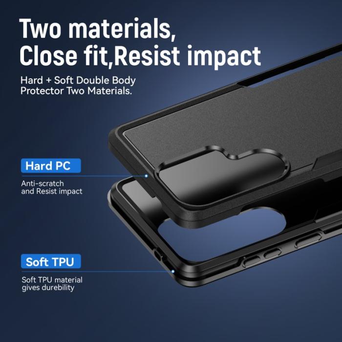 OEM - Mobilskal för Samsung Galaxy S26 Ultra PC + TPU Militärklass - Svart