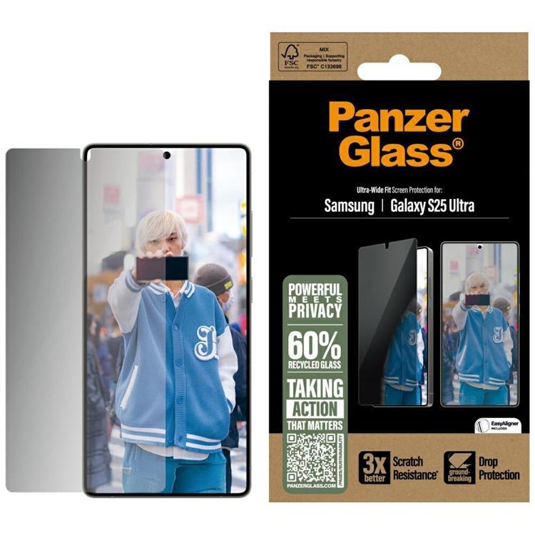 PanzerGlass Galaxy S25 Ultra Härdat Glas Skärmskydd Privacy Ultra-Wide Fit | 5468 | AlltMobil