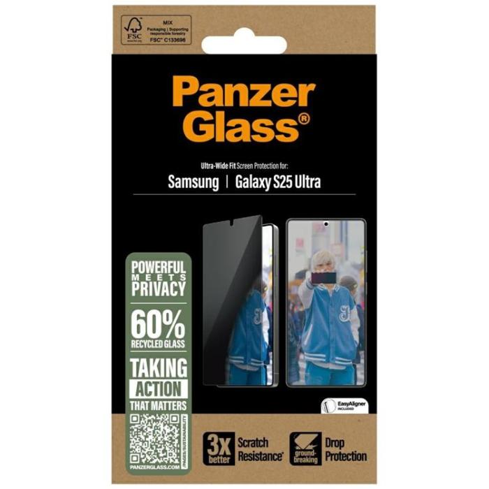 PanzerGlass - PanzerGlass Galaxy S25 Ultra Härdat Glas Skärmskydd Privacy Ultra-Wide Fit