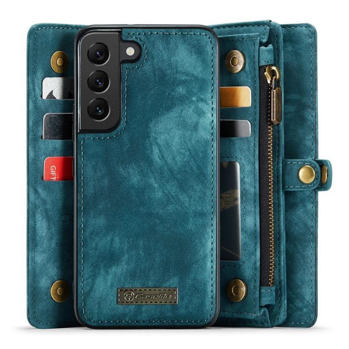 Caseme - CASEME 008 Series Samsung Galaxy S21 Plånboksfodral Blå TPU+PU Leather