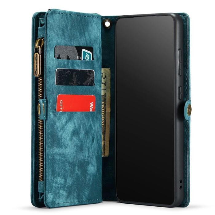 Caseme - CASEME 008 Series Samsung Galaxy S21 Plånboksfodral Blå TPU+PU Leather