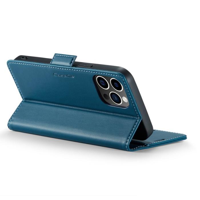 Caseme - CASEME Plånboksfodral Konstläder för iPhone 12 Pro Max - Blå