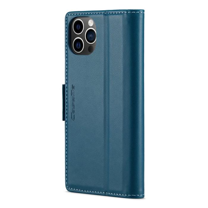 Caseme - CASEME Plånboksfodral Konstläder för iPhone 12 Pro Max - Blå