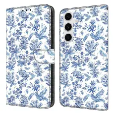 OEM - Samsung Galaxy S26 Pl&aring;nboksfodral M&ouml;nstertryck Konstl&auml;der Flip St&auml;ll - Blomf&auml;lt