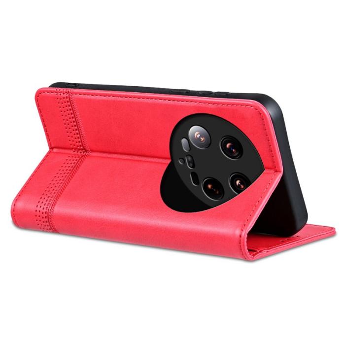 AZNS - AZNS Xiaomi 14 Ultra Plånboksfodral Konstläder - Röd