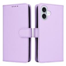 BETOPNICE - BETOPNICE iPhone 16 Plus Pl&aring;nboksfodral - Avtagbart Konstl&auml;der - Lila