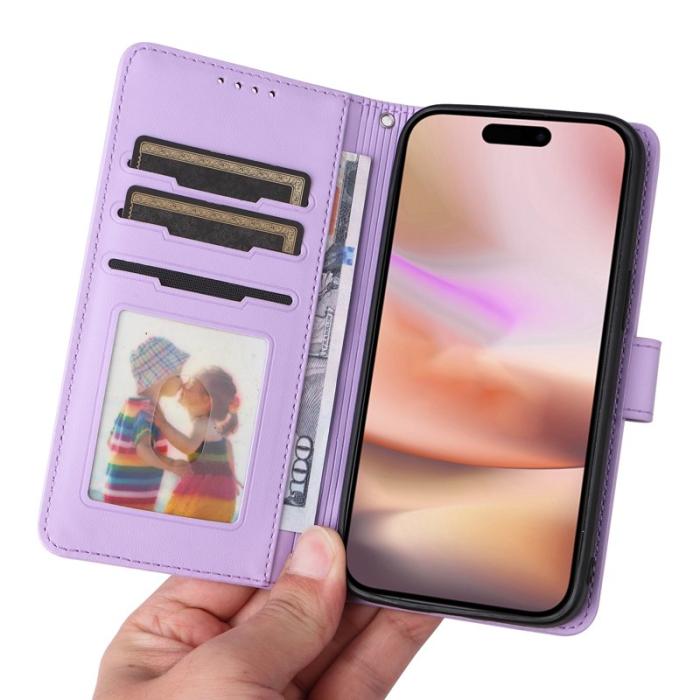 BETOPNICE - BETOPNICE iPhone 16 Plus Plånboksfodral - Avtagbart Konstläder - Lila