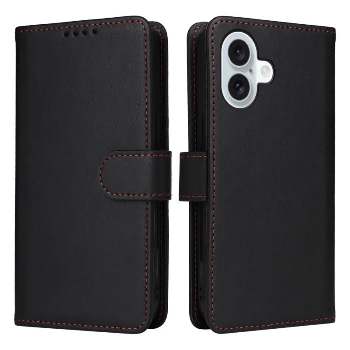 BETOPNICE - BETOPNICE iPhone 16 Plus Plånboksfodral - Avtagbart Konstläder - Svart