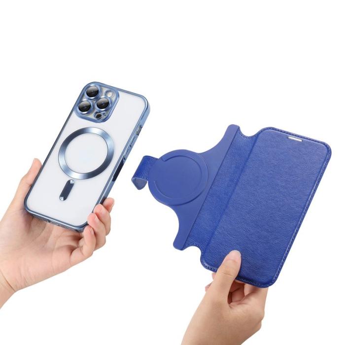 CASENEO - CASENEO iPhone 16 Pro Fodral - TPU Inner Shell KonstLäder - Blå