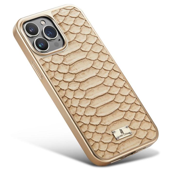 FIERRE SHANN - FIERRE SHANN iPhone 14 Pro Max Fodral KonstLäder - Gul