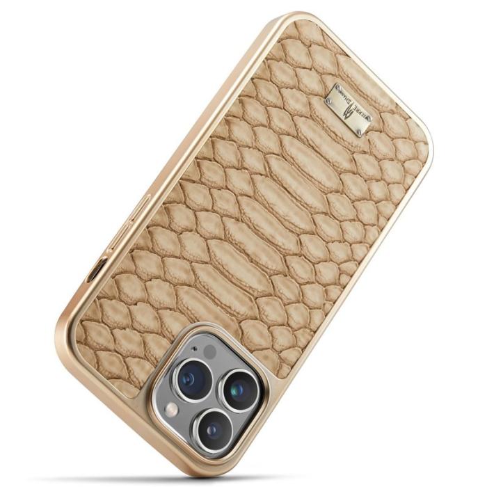FIERRE SHANN - FIERRE SHANN iPhone 14 Pro Max Fodral KonstLäder - Gul