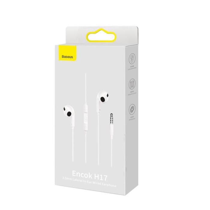 BASEUS - Baseus Encok H17 Hörlurar 3.5mm Minijack Trådbundet - Vit