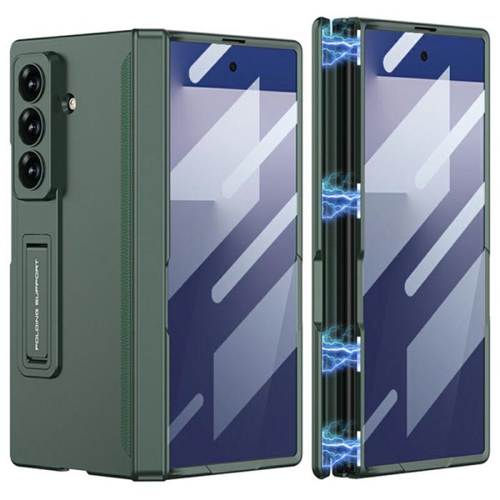 GKK - GKK Samsung Galaxy Z Fold7 Fodral Äkta läder - Grön