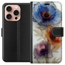 Gustaf - Pl&aring;nboksfodral till Apple iPhone 16 Pro med Silkesblommor