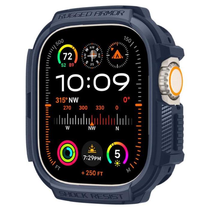Spigen - Spigen Apple Watch Ultra 1/2 (49mm) Skal Rugged Armor - Blå