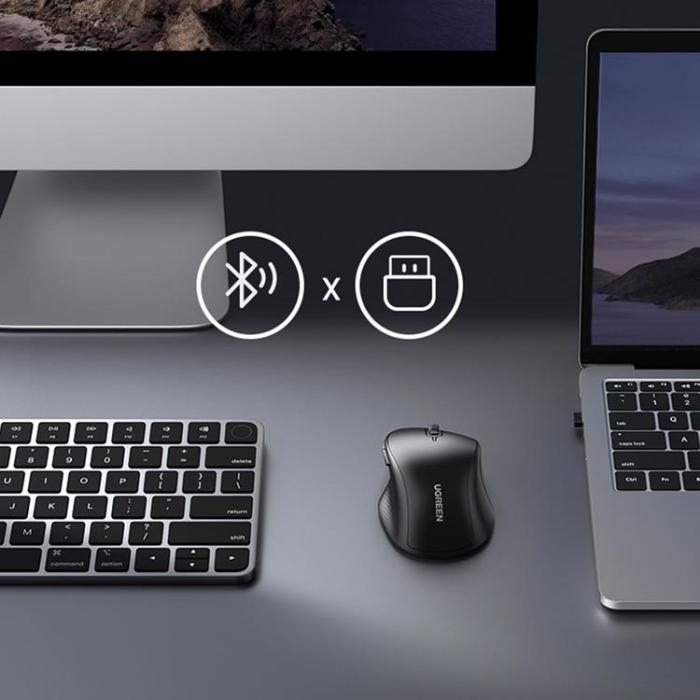 Ugreen - Ugreen Ergonomisk Trådlös Mus - Svart