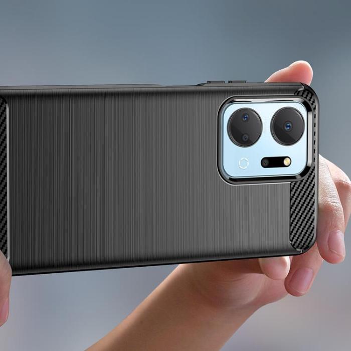 OEM - Honor Play 40 Plus/Honor X7a Mobilskal Carbon Silikon - Svart