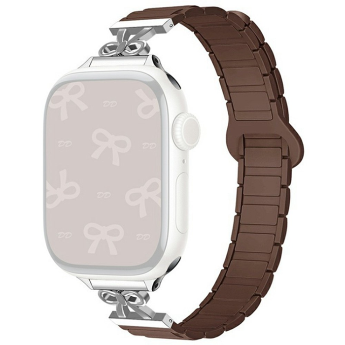 A-One Brand - Apple Watch 38/40/41/42mm Armband Magnetic Bowknot - Chocolate