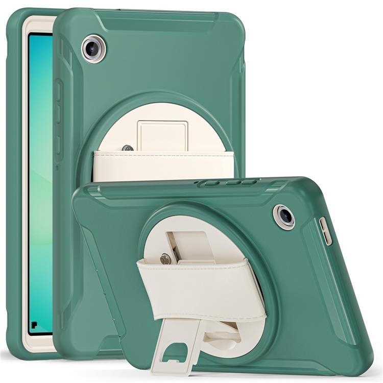 Galaxy Tab A11 Skal Rotary Kickstand med Handrem - Emerald Grön | 2353 | AlltMobil