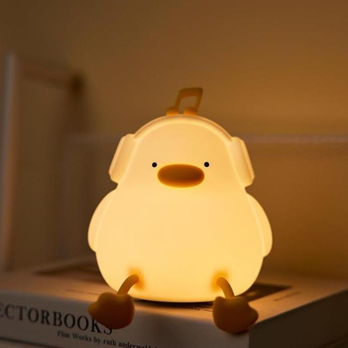 OEM - LED Nattlampa Tryck Duck Art Deco - Vit