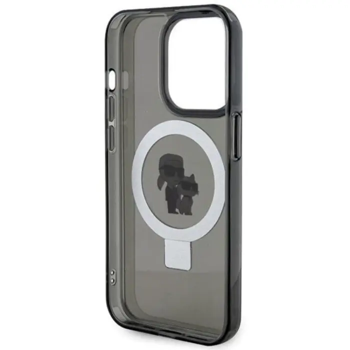 KARL LAGERFELD - KARL LAGERFELD iPhone 15 Mobilskal MagSafe Ringställ - Svart