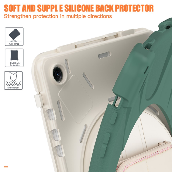 A-One Brand - Galaxy Tab A9 Plus Mobilskal Silikon Rotary Kickstand