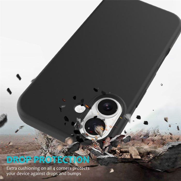 A-One Brand - iPhone 17 Mobilskal Liquid Silikon - Svart