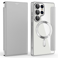 A-One Brand - Galaxy S25 Ultra Plånboksfodral MagSafe RFID Blocking - Silver