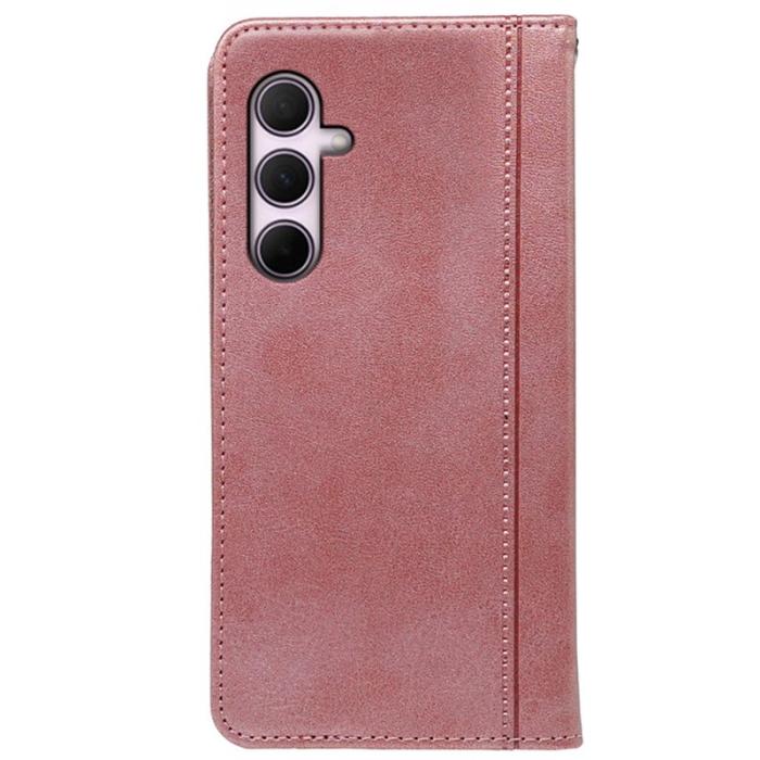 OEM - Samsung Galaxy S26 Plus Skal Äkta Läder Med Magnetisk Stängning - Roséguld