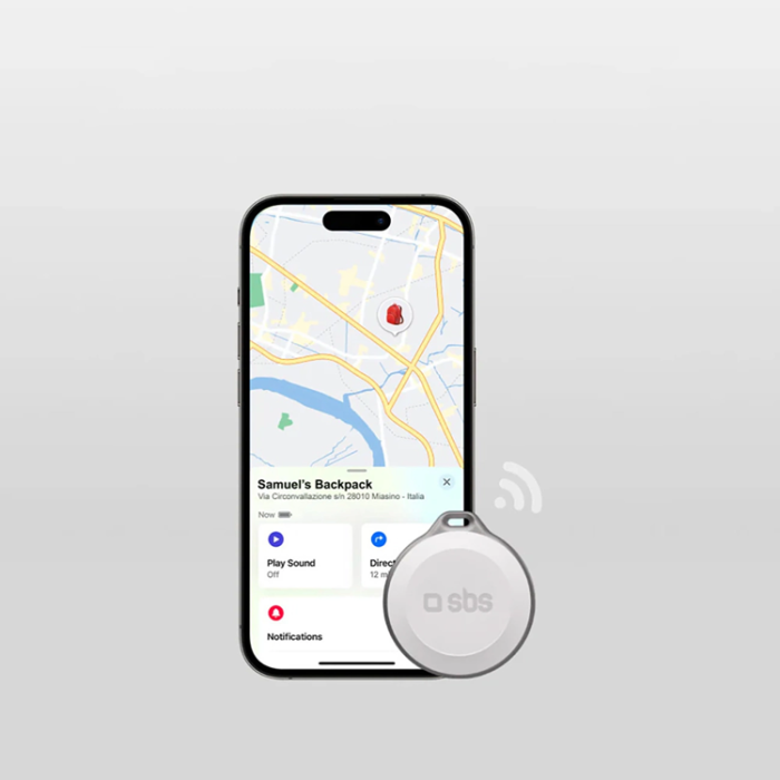 SBS - SBS Find My Anti Loss Locator Vattentät IP65 Track My Circle - Vit