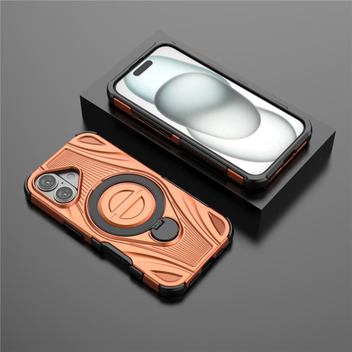 A-One Brand - iPhone 16 Mobilskal MagSafe Magnetic Kickstand - Orange