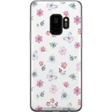 Gustaf - Mobilskal till Samsung Galaxy S9 med Blommor och fj&auml;rillar