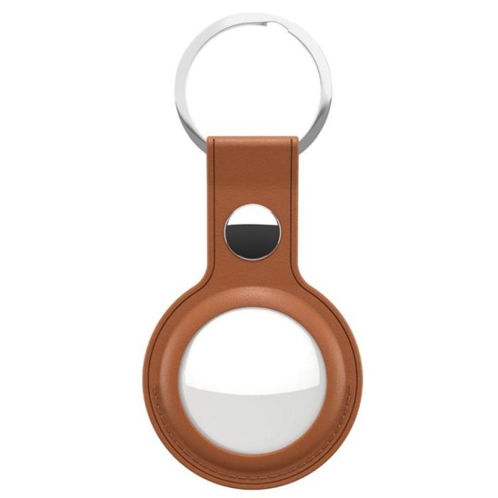 KeyBudz - Keybudz 2-pack Nyckelring i Läder För AirTag - Tan