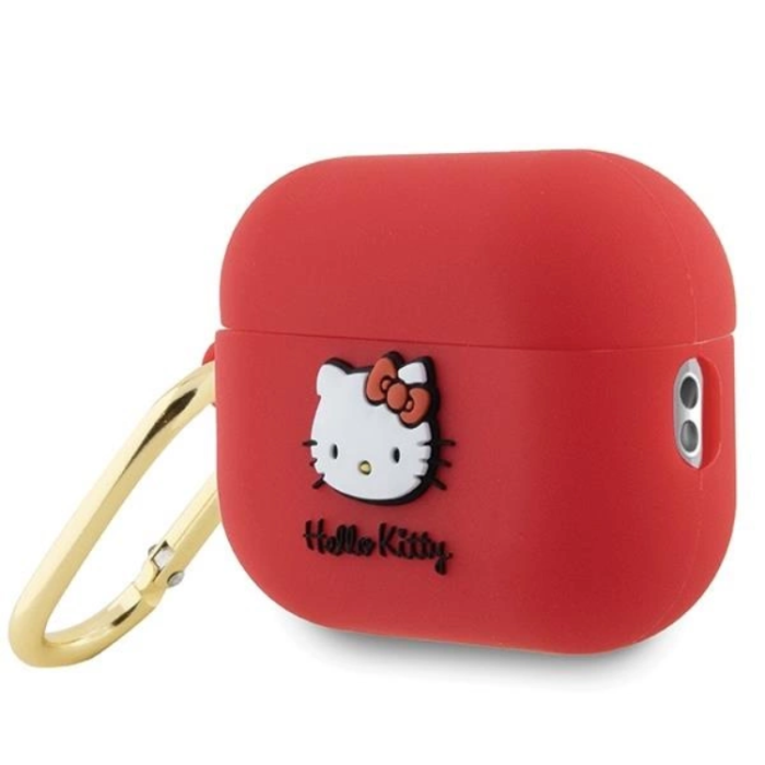 Hello Kitty - Hello Kitty AirPods Pro 2 (2022/2023) Skal Silikon 3D Kitty Head - Röd