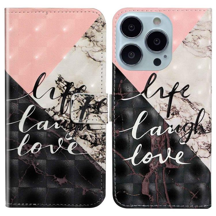 iPhone 14 Pro Plånboksfodral 3D Pattern - Svart Marble | 2353 | AlltMobil