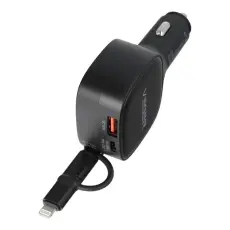 Veger - VEGER Billaddare 84W USB-C med Lightning/USB-C Kabel CC89 - Svart