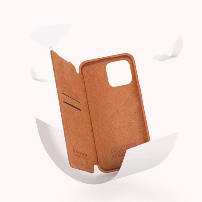 Nillkin - Nillkin iPhone 14 Pro Plånboksfodral QinPro Läder - Brun