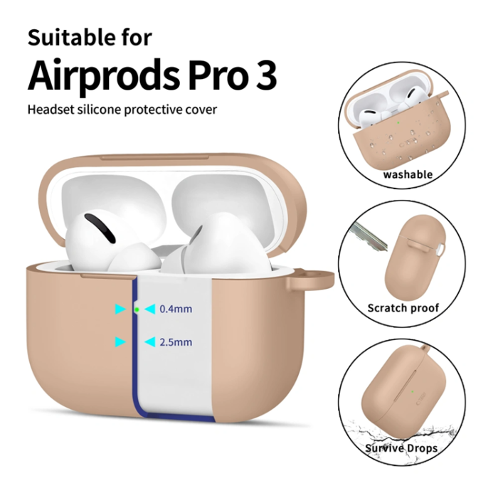 Tech-Protect - Tech-Protect Apple Airpods Pro 3 Skal Silikon Hook - Coffee Latte