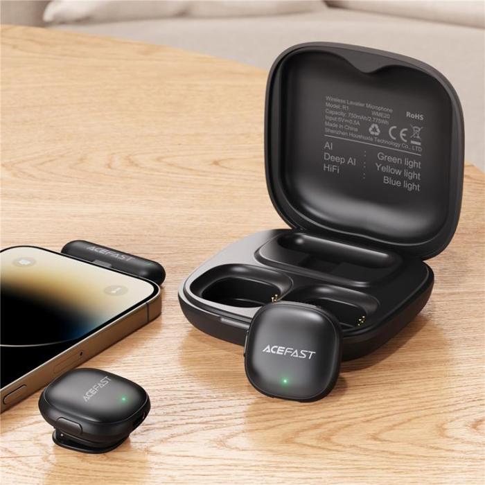 Acefast - ACEFAST Lavilier Mikrofon 360° Omnidirektionell Djup AI-BrusRöducerings R1