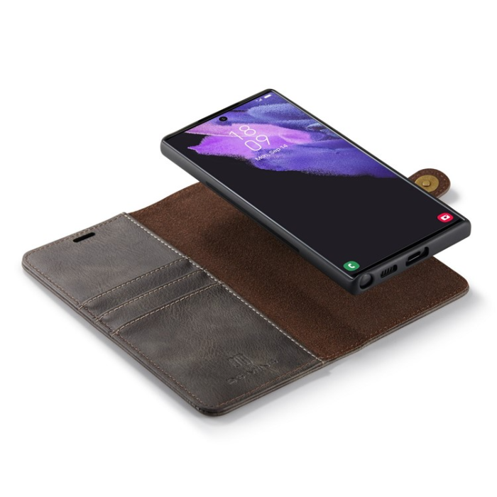 DG.MING - DG.MING Galaxy S23 Ultra Plånboksfodral 2in1 Äkta Läder - Grå