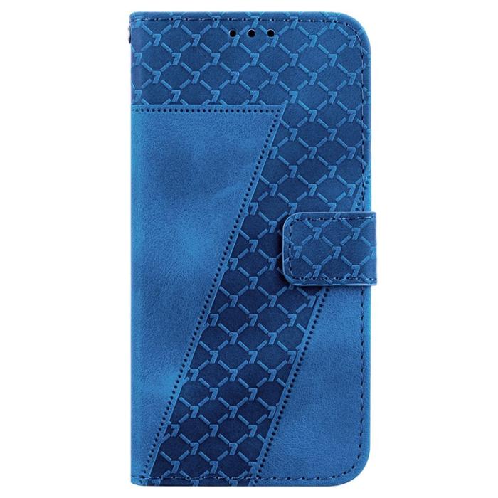 OEM - Samsung Galaxy S26 / S26 Pro Ställskal 7-formad Mönster KonstLäder - Blå