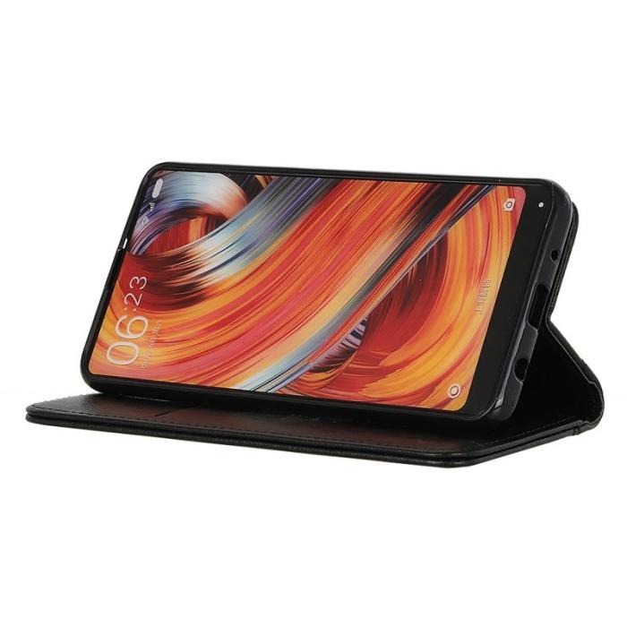 OEM - Samsung Galaxy S26 Ultra Plånboksfodral Äkta Läder Litchi Textur - Svart