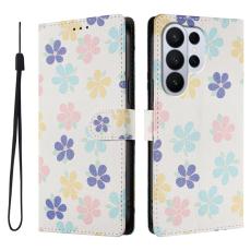 OEM - Samsung Galaxy S26 Ultra Pl&aring;nboksfodral M&ouml;nstertryck Konstl&auml;der F&auml;rgade Blommor