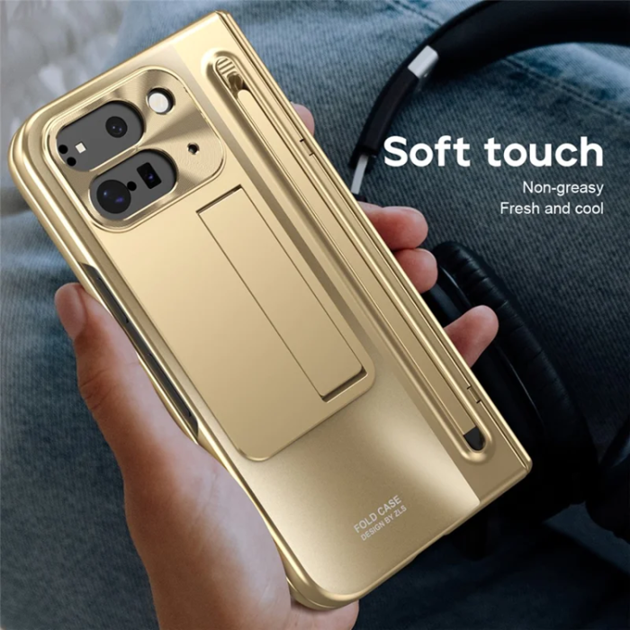 A-One Brand - Google Pixel 10 Pro Fold Mobilskal Kickstand Hinge PC - Guld