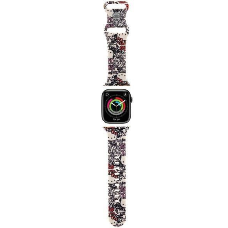 Hello Kitty Apple Watch (38/40/41mm) Armband Tags Graffiti - Beige | 5123 | AlltMobil